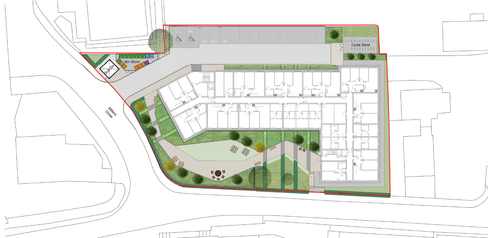Floorplan of building placed onto ground mapping