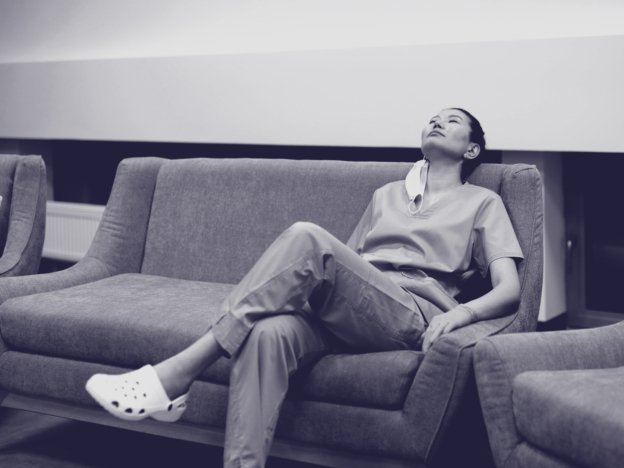 Key worker at home relaxing