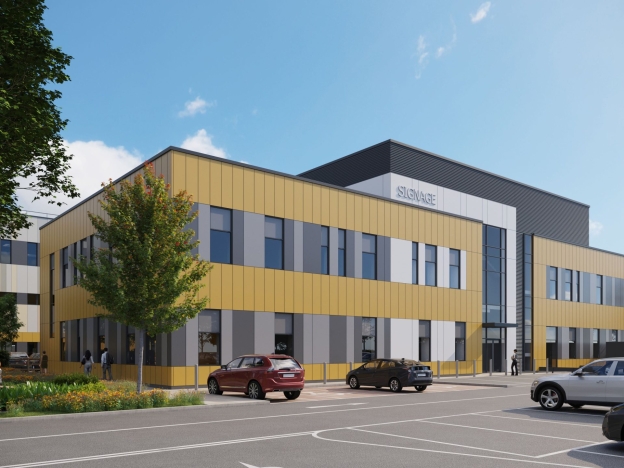 CGI of a Prime Space for Health building